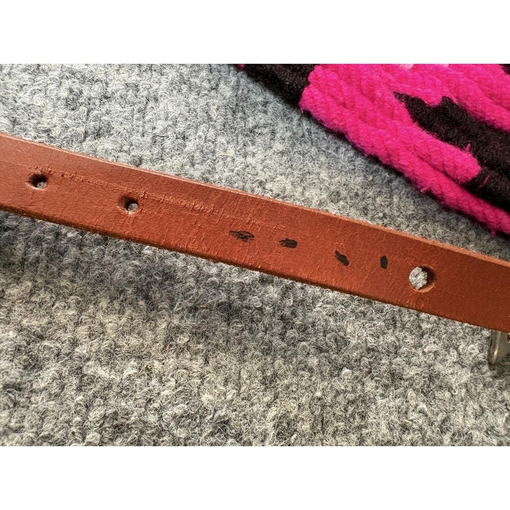 Pony Mohair Breast Collar Pink Black Woven Western Horse Tack Leather Straps - Picture 4 of 14
